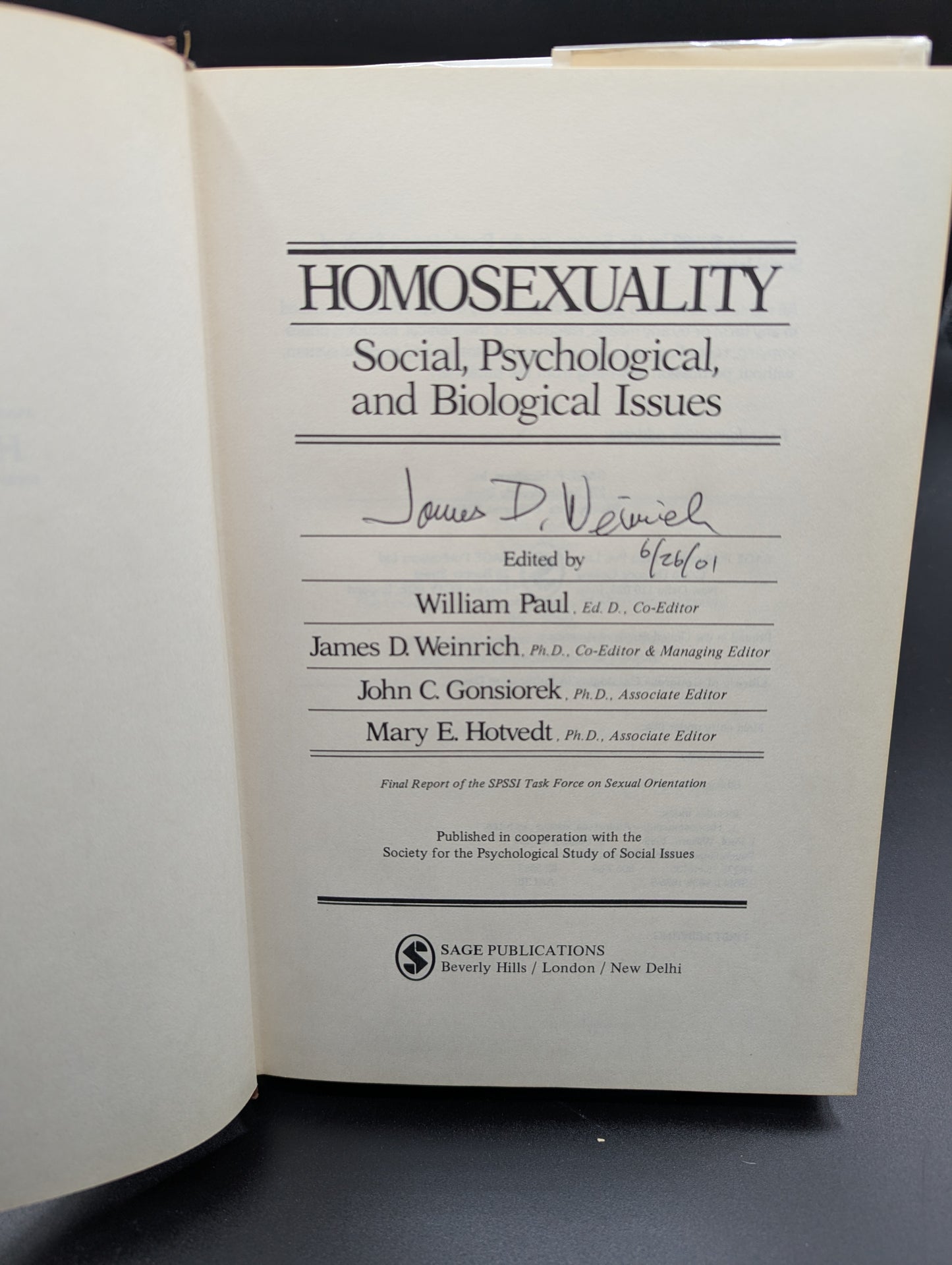 Homosexuality : Social, Psychological, and Biological Issues