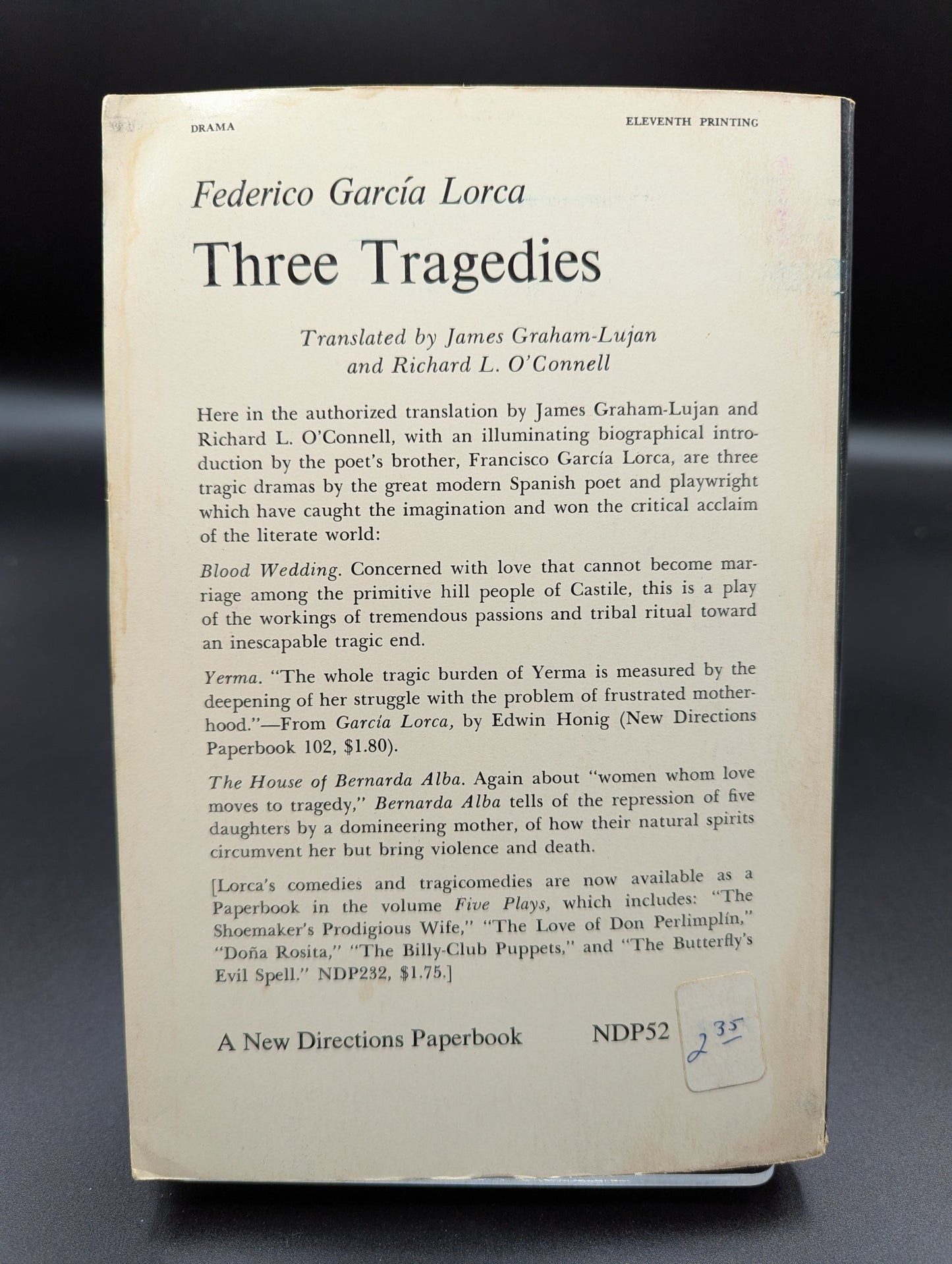 Lorca : 3 Tragedies